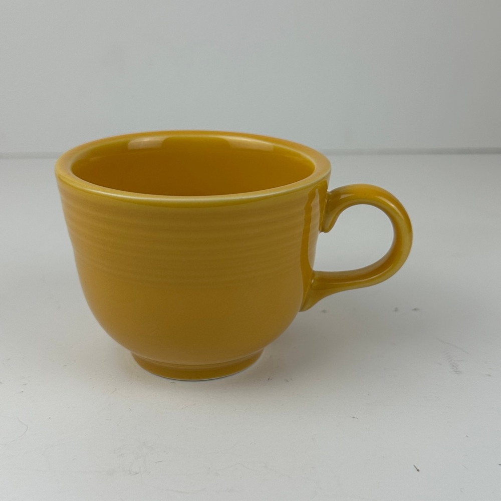Fiesta HLC USA Mustard Yellow Ceramic Coffee Tea Mug Cup Ring Handle Retro MCM